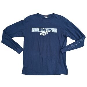 Fox Racing Long Sleeve Shirt Mens M‎ Blue Graphic Tee Motocross MX